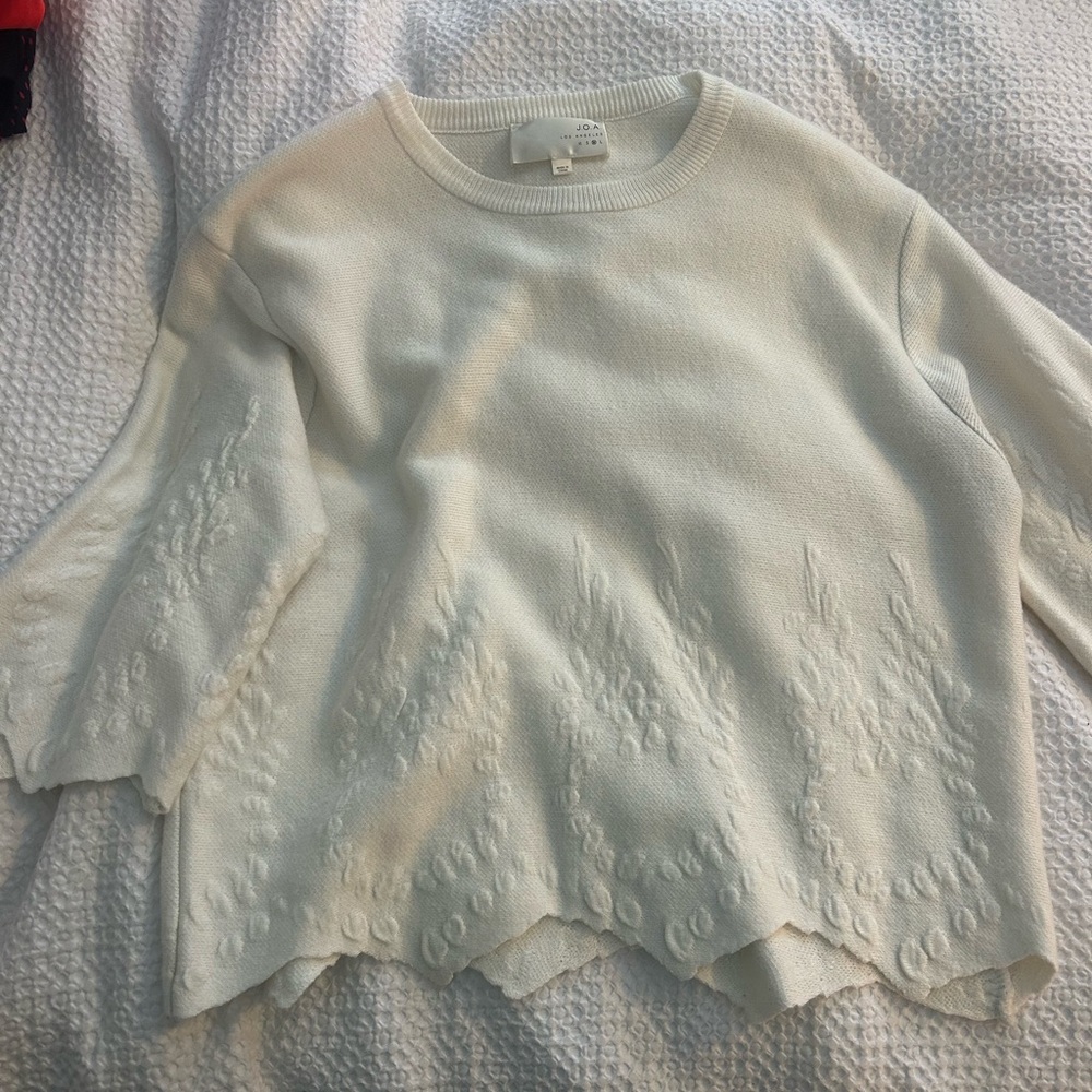 J.O.A. Cream Crew Neck Sweater